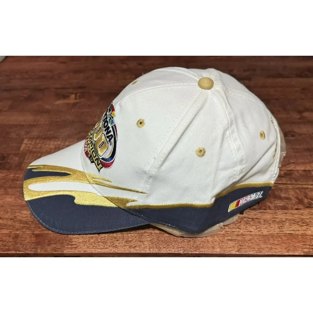 2007 White Daytona 500 Dad Hat Cap Adjustable Nascar Strap Back